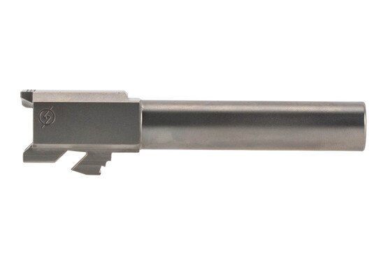 The Agency Arms Glock 19 Syndicate barrel features a target crown muzzle